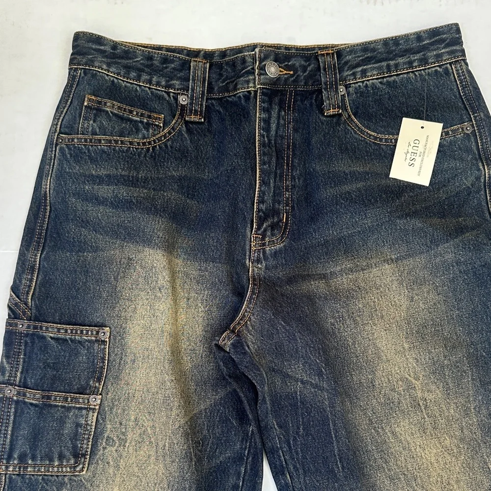Guess Men's Dark Blue Carpenter Relaxed Jeans